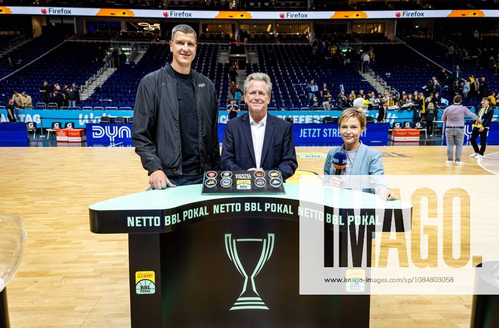 Basketball Berlin, October 19, 2026; 2026–2027 Season; Netto BBL Cup Round of 16; Alba Berlin; BMA365; Bamberg Baskets; Quarterfinal Draw; Patrick Femerling; Dr. Stefan Holz; Anett Sattler