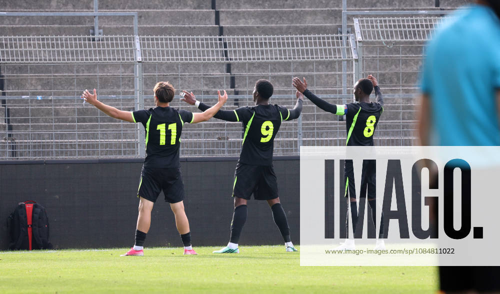U19 VfB Stuttgart vs. U19 Atlético Madrid Germany, Stuttgart, October 20, 2026, Soccer, UEFA Youth League, 2026–2027 season, U19 VfB Stuttgart vs. U19 Atlético Madrid with Gabriel Obama; U19 Atlético Madrid celebrates goal 0–1 Obama
