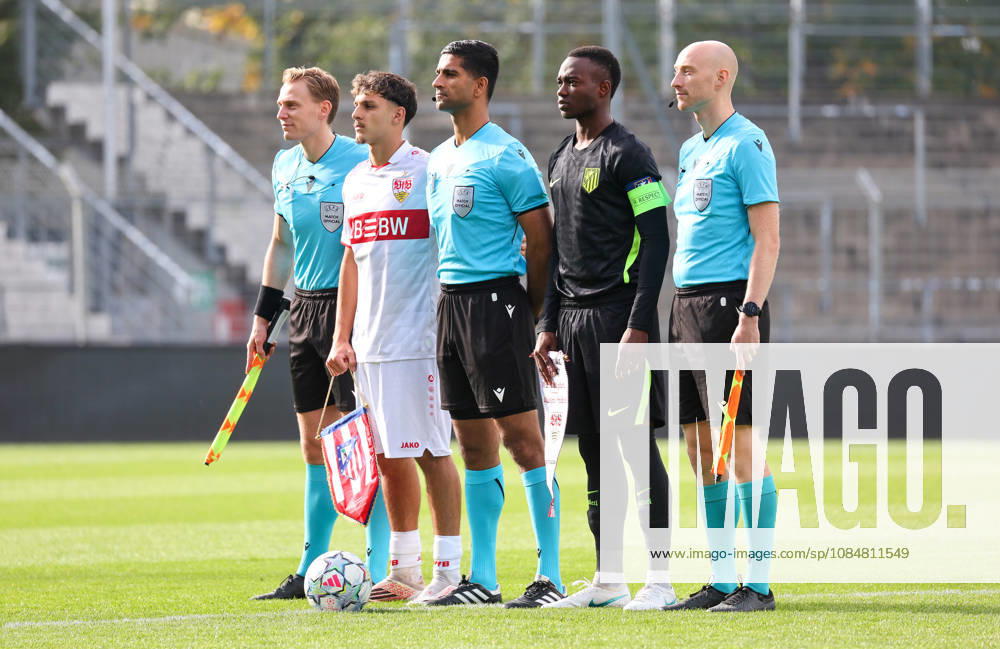 Stuttgart, U19 Champions League, 2026–2027 season, U19 Youth League: VfB Stuttgart vs. Atlético Madrid; from left: Massimo Di Benedetto (VfB), Taufyk Zanzi (Atlético)