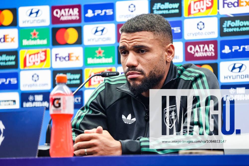 Lens Matthieu Udol is pictured during a press conference, PK, Pressekonferenz of French soccer team Racing Club de Lens, Tuesday 20 October 2026 in Brugge. The team is preparing for the third game in the UEFA Champions League league phase against Club Brugge tomorrow. BRUNOxFAHY x190403769x