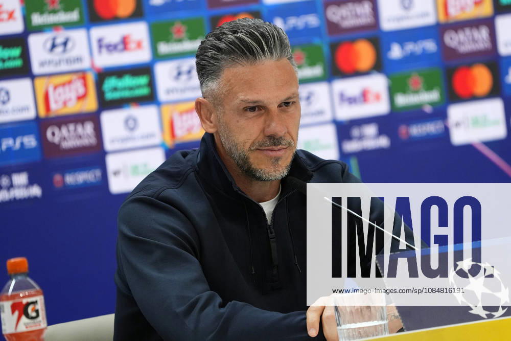 RB Leipzig s coach Martin Demichelis in press conference, PK, Pressekonferenz after raining session prior to the Champions League round 3 match against Real Madrid CF. October 20 2026. (20261020792)