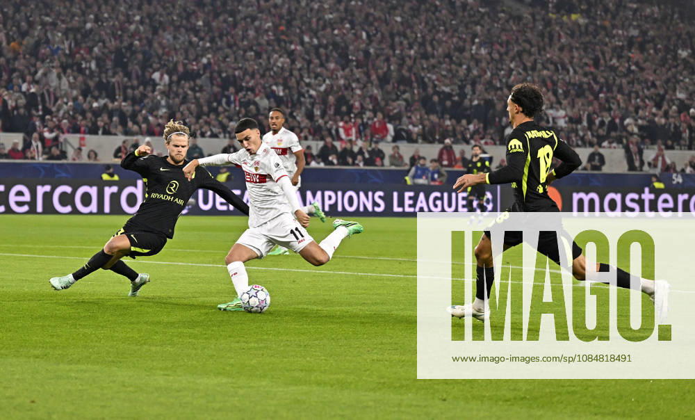 2026–2027 UEFA Champions League, Matchday 3, VfB Stuttgart vs. Atlético Madrid, at the MHP Arena in Stuttgart, Bilal El Khannouss; Stuttgart prevails
