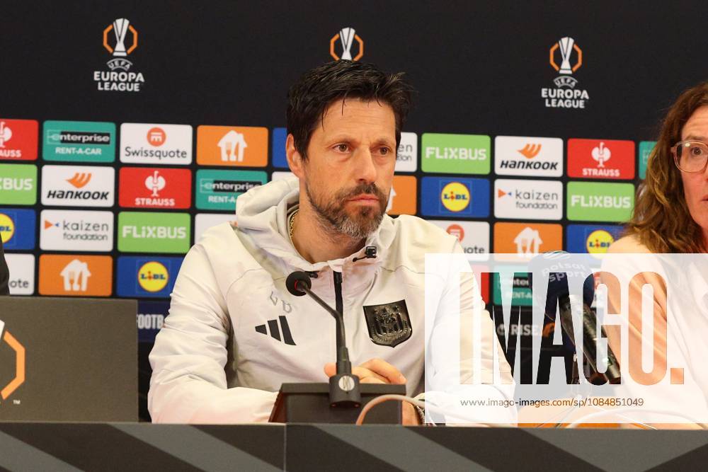 Jagiellonia Bialystok v RSC Anderlecht - UEFA Europa League Media Activities 21 10 2026 BIALYSTOK, POLAND - OCTOBER 21 : Bruno Vitor head coach of RSC Anderlecht speaking with the media during a pre-match press conference, PK, Pressekonferenz ahead of the UEFA Europa League 2026 27 League Phase matchday 3 match between Jagiellonia Bialystok and RSC Anderlecht on October 21, 2026 in Bialystok, Poland, 21 10 2026 Bialystok Poland