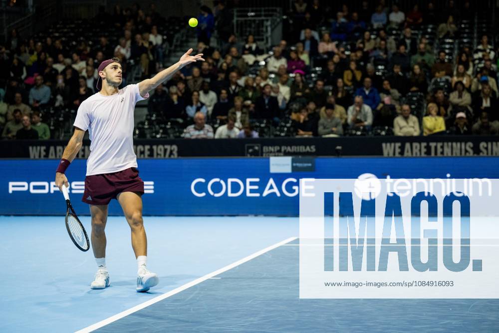 Francisco Cerundolo of Argentina pictured in action during the European Open ATP, Tennis Herren tennis tournament in Brussels, on Friday 23 October 2026. This year s edition of the tournament is taking place from 17 to 25 October JASPERxJACOBS x190748079x