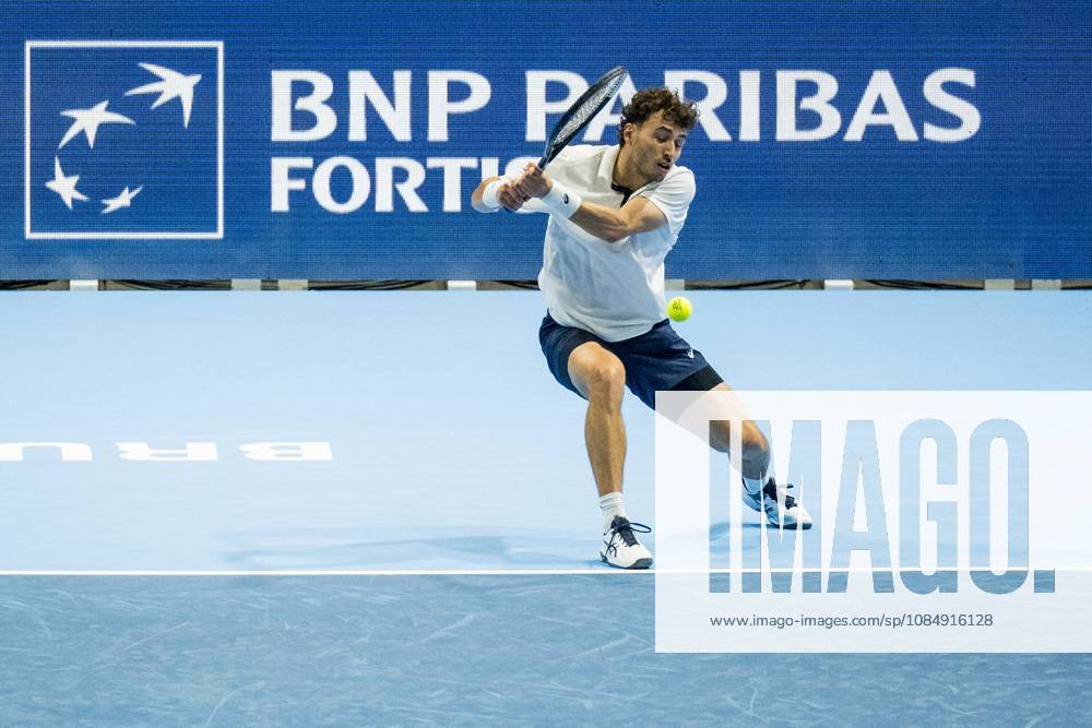 Clement Chidekh of France pictured in action during the European Open ATP, Tennis Herren tennis tournament in Brussels, on Friday 23 October 2026. This year s edition of the tournament is taking place from 17 to 25 October JASPERxJACOBS x190748186x