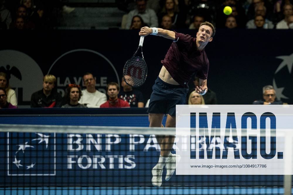 Jiri Lehecka of the Czech Republic pictured in action during the European Open ATP, Tennis Herren tennis tournament in Brussels, on Friday 23 October 2026. This year s edition of the tournament is taking place from 17 to 25 October JASPERxJACOBS x190758607x
