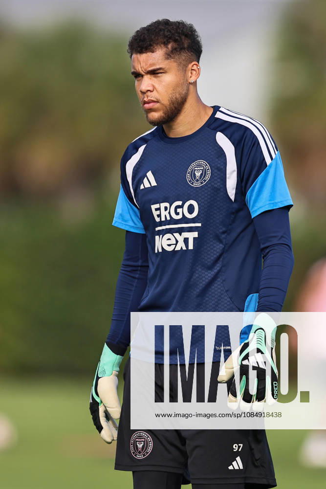 FORT LAUDERDALE, FL - OCTOBER 23: Inter Miami CF goalkeeper Dayne St. Clair (97) is seen during an Inter Miami Training Session at Florida Blue Training Center on October 23, 2026 in Fort Lauderdale, Florida. (Photo by Chris Arjoon Icon Sportswire) SOCCER: OCT 23 Inter Miami CF Training Icon2610230000018