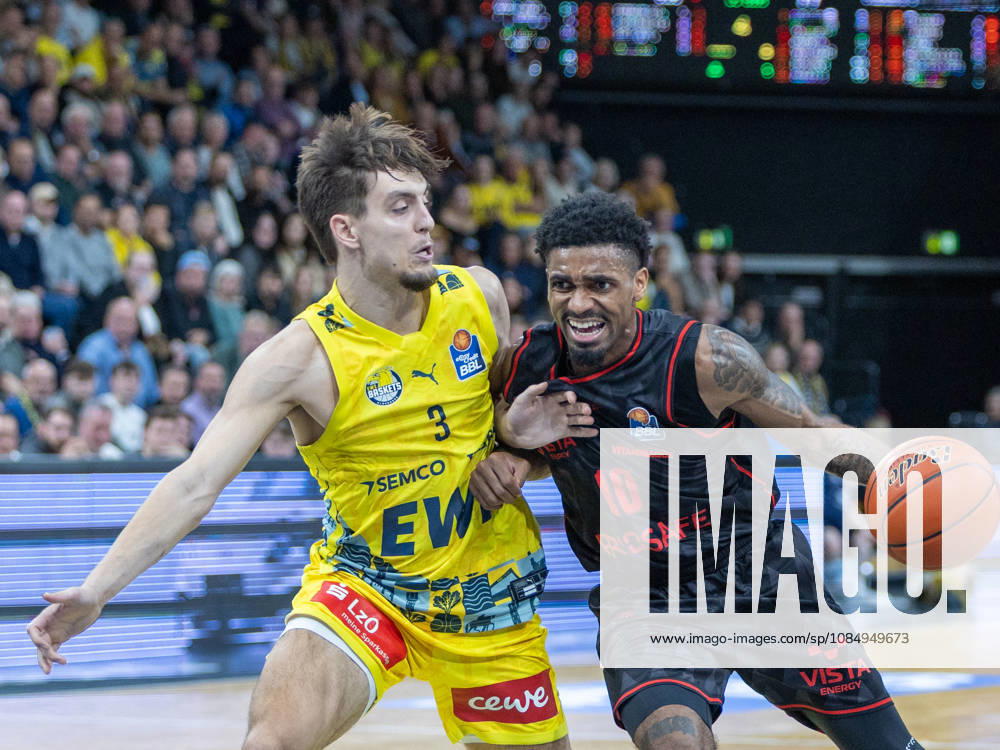 EWE Baskets Oldenburg faces off against Bamberg Baskets, Mylik Wilson EWE Baskets Oldenburg vs. Bamberg Baskets, Basketball, BBL, October 23, 2026, Oldenburg