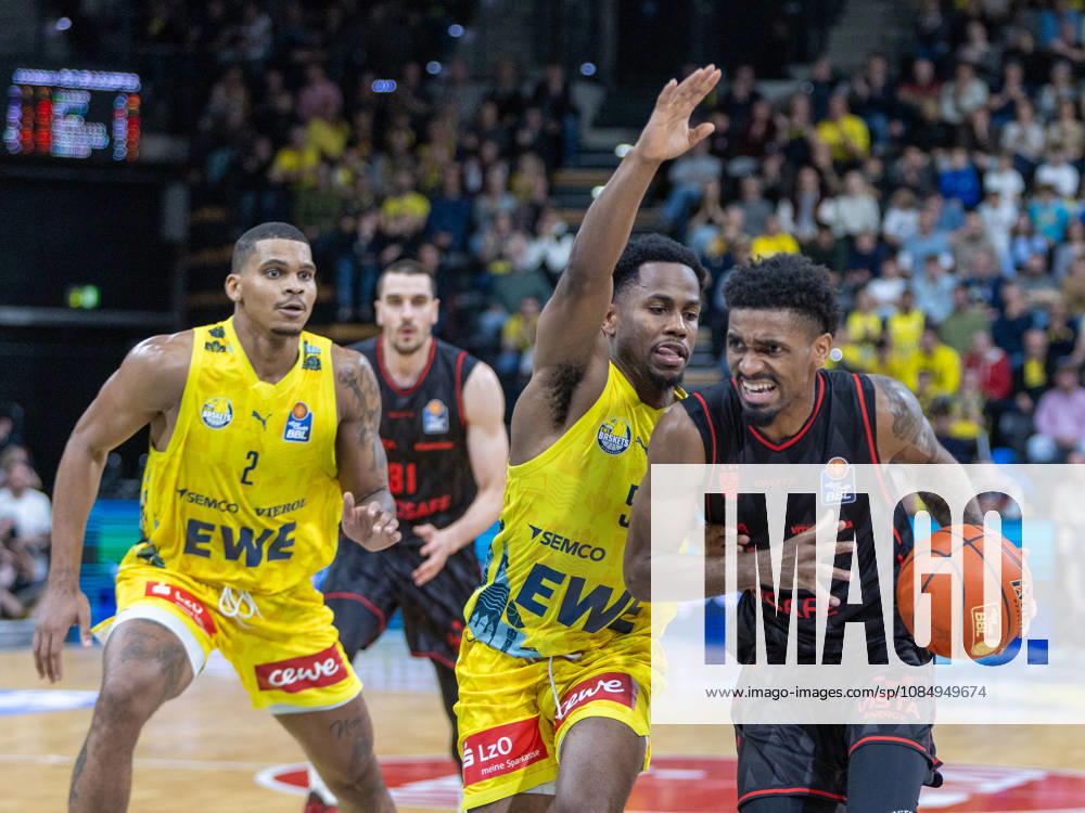 EWE Baskets Oldenburg faces off against Bamberg Baskets, Mylik Wilson EWE Baskets Oldenburg vs. Bamberg Baskets, Basketball, BBL, October 23, 2026, Oldenburg