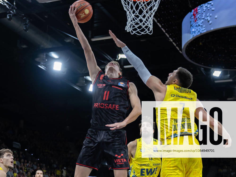EWE Baskets Oldenburg Takes on Bamberg Baskets, Richard Balint EWE Baskets Oldenburg vs. Bamberg Baskets, Basketball, BBL, October 23, 2026, Oldenburg