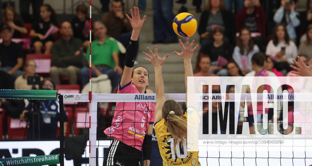 Stuttgart, DEKRA Bundesliga Volleyball: Allianz MTV Stuttgart vs. VfB Suhl LOTTO Thüringen; on the left, Lydia Grote (Stgt)