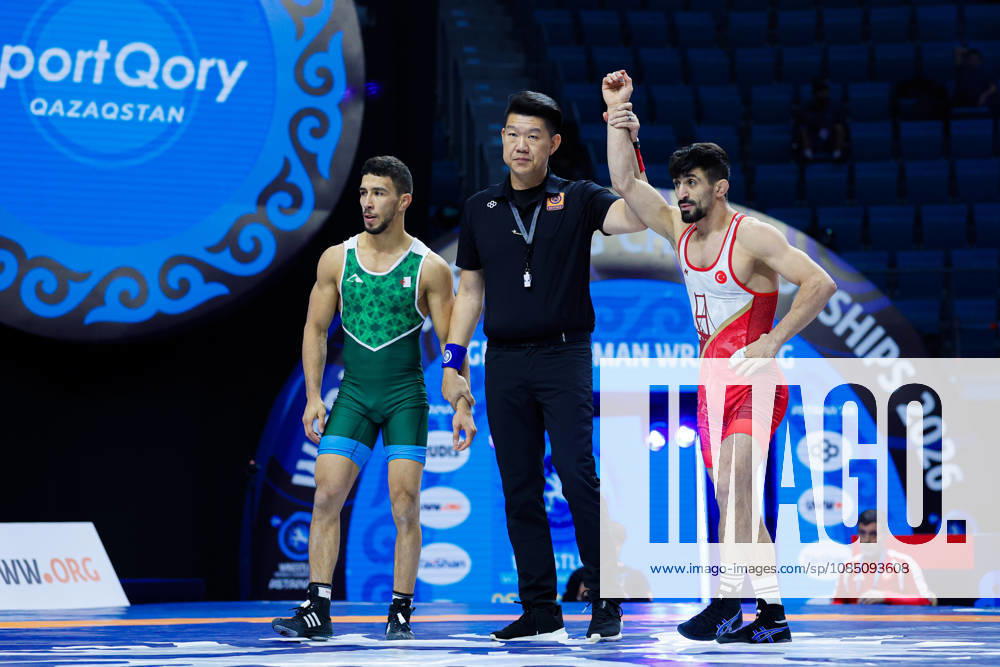 Senior World Championships, 63 kg Greco-Roman: Kerem Kamal (TUR) defeated Abdeldjebar Djebbari (ALG)
