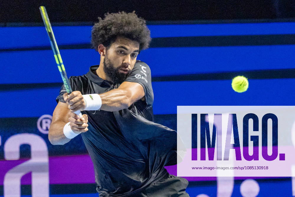 BASEL, SWITZERLAND, OCTOBER 27 Arthur Fils of France in action during Day 4 of the Swiss Indoors Basel at St. Jakobshalle on October 27, 2026, in Basel, Switzerland