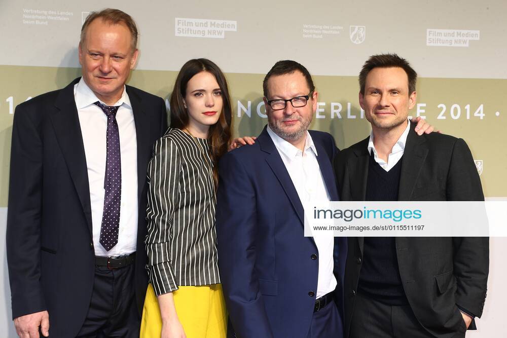 Christian Slater, Lars von Trier, Stellan Skarsgard, Stacy Martin at the NRW Reception 2014 at the 64nd Berlin International Film Festival BERLINALE 2014 Landesvertretung NRW, La Berlinale Le 64e festival international du film de Berlin