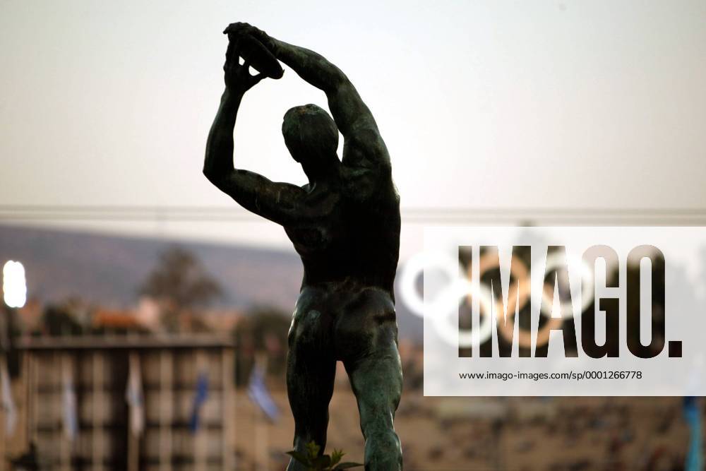 Antike Statue eines Diskuswerfers Leichtathletik OS Sommer Herren Olympische Sommerspiele Athen 2004, Olympia, Olympiade, Spiele, Vdig Einzelbild Athen