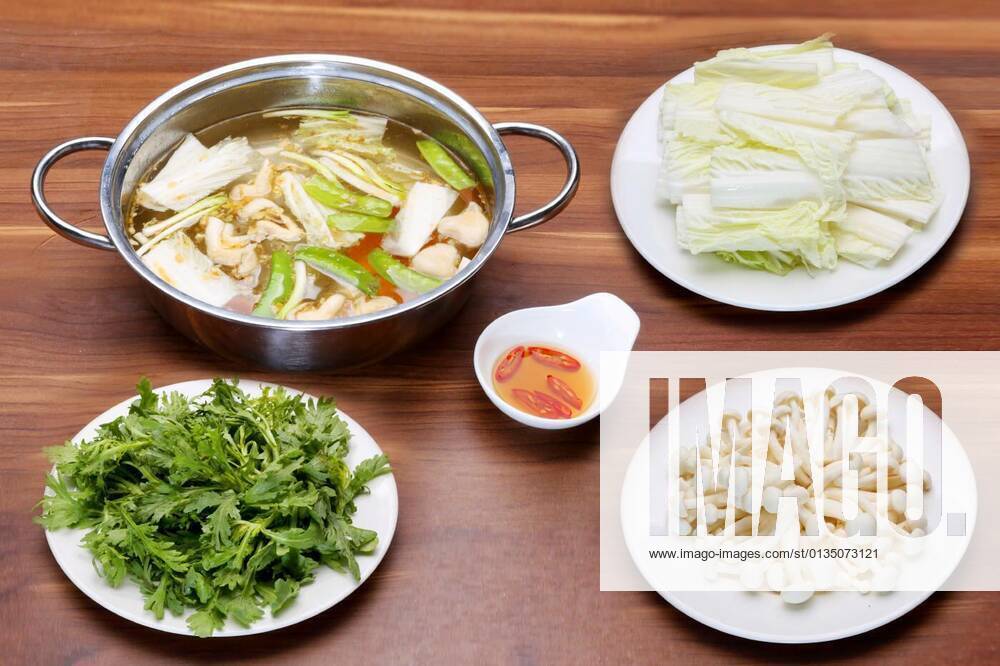 Prepared hot pot of seafood in Vietnamese style with mushroom, fish sauce, 11.10.2020,