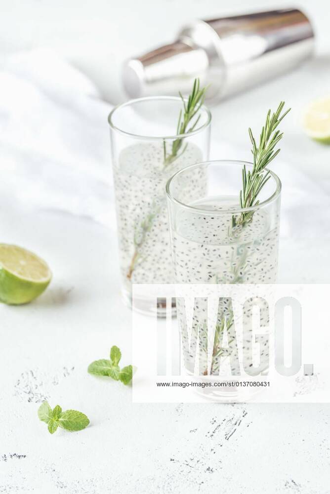 Two glasses of basil seed drink, 13.10.2020,