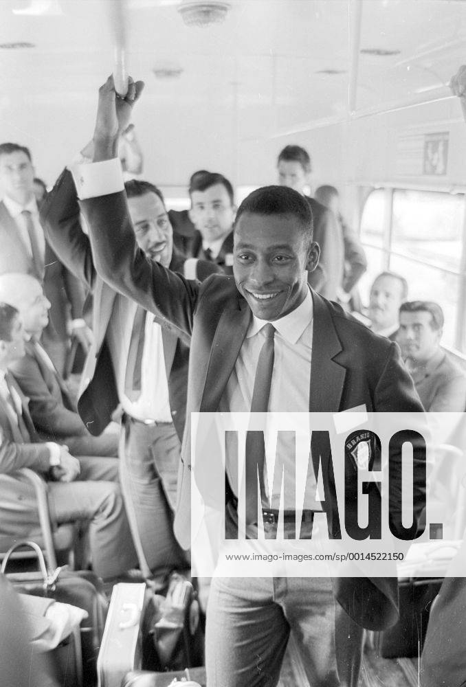 Brazilian football star, Pele, is photographed before they went to Glasgow to play the Scotland team prior to the World Cup in England. 22nd June 1966 UnitedArchives01029539