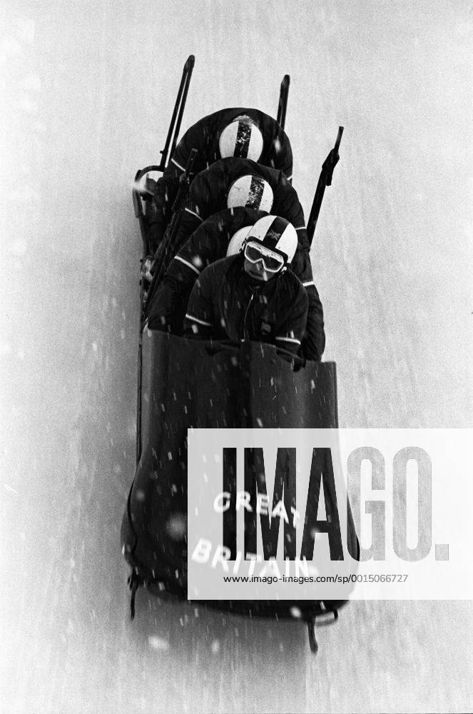 Bobsleigh - 1972 Sapporo Winter Olympics - Men s Four The Great Britain One team at Mount Teine, Japan. John Evelyn, Mike Freeman, Gomer Lloyd, Bill Sweet. 11 02 1972