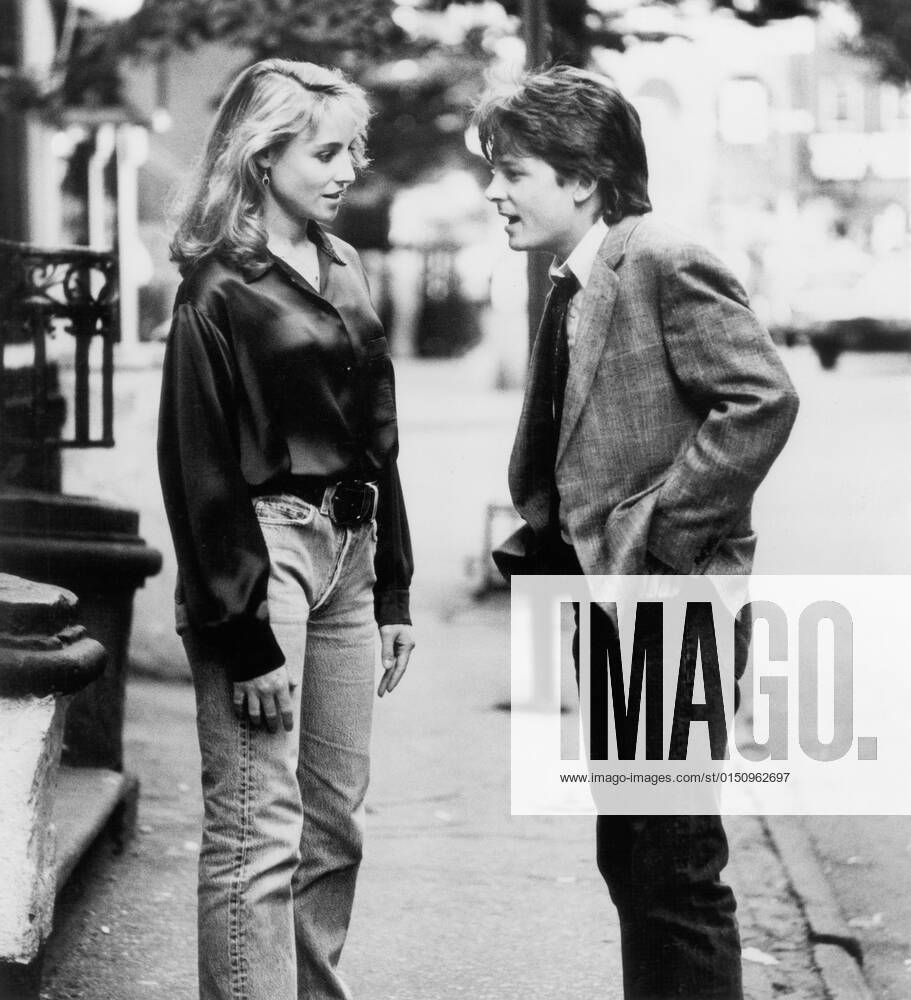 Tracy Pollen, Michael J. Fox, on-set of the Film, Bright Lights, Big City , United Artists, 1988 USA - ZUMAg145 20200719_zza_g145_011