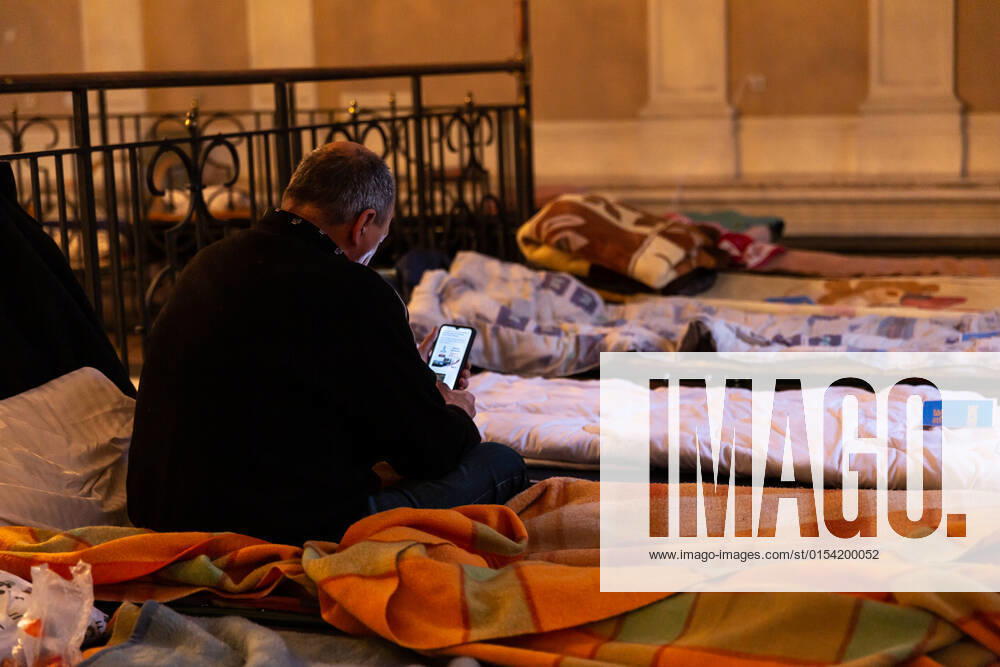 More Than Two Million Ukrainian Refugees In Poland Ukrainian man rests in a temporary dormitory at the Main Railway Station in Krakow, Poland as many NGO s provide help for war stricken refugees as more than two million people have already fled Ukraine for Poland - April 1, 2022. As the Russian Federation invaded Ukraine, the conflict between Ukraine and Russia is expected to force up to 5 million Ukrainians to flee the country. Many of the refugees seek asylum in Poland. Most charitable help in Poland is provided by individuals, NGOs and businesses. The escapees are often accommodated by individuals and NGOs. Krakow malopolskie Poland