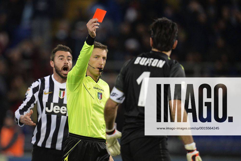 Gianluigi Buffon Juventus Gianluigi Buffon sent off Roma 25-01-2014 Stadio Olimpico - Football Calcio Serie A 2013 2014 Lazio Roma - Juventus Turin Foto AndreaxStaccioli Insidefoto andreaxstaccioli