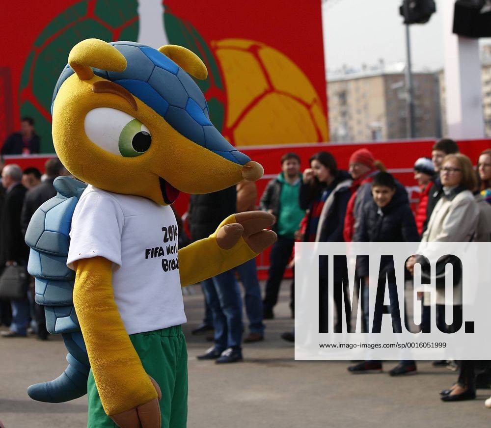 Major football trophy - the Cup of the World Cup of the International Federation of Football Associations (FIFA) in Gorky Park in Moscow.