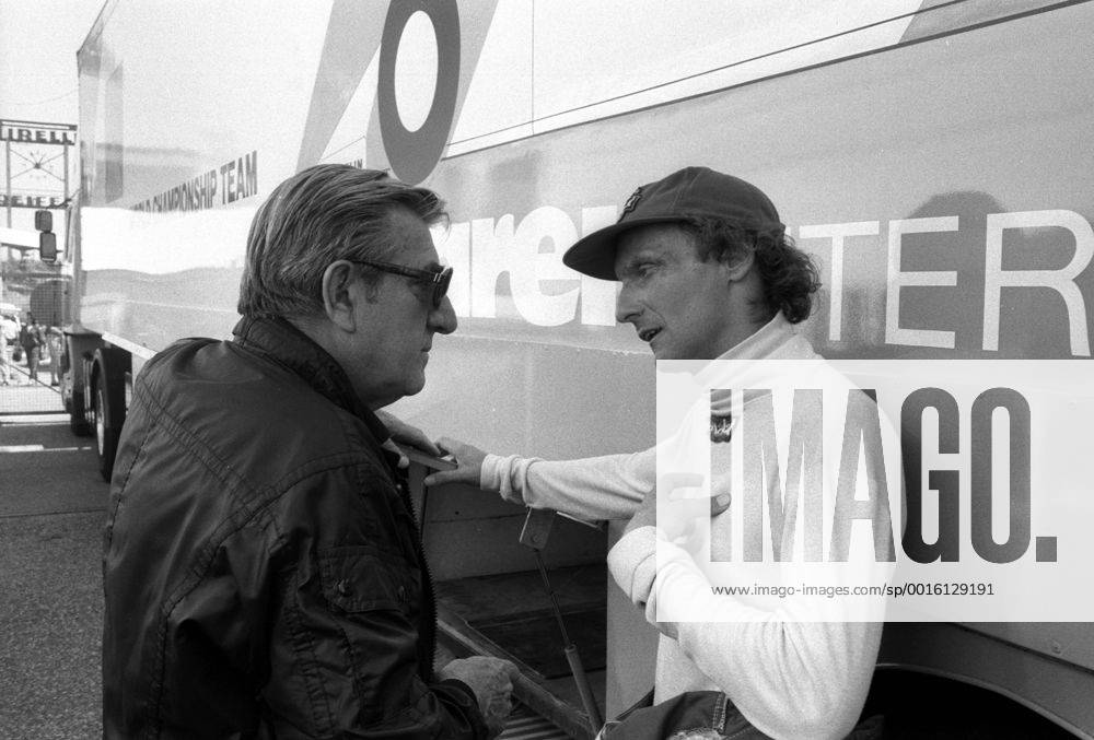 Großer Preis von Deutschland 1984 - FISA Präsident Jean Marie Balestre (Frankreich, li.) und Niki Lauda (Österreich McLaren TAG Porsche)