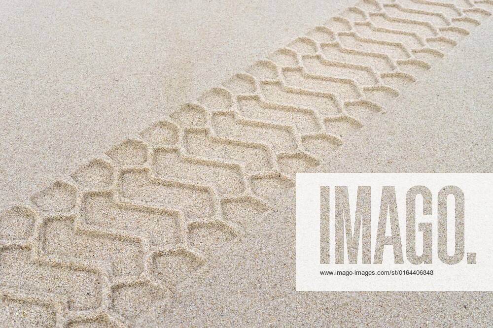 Wheel tracks, Wheel tracks of a Dump truck on the sandy beach, Wheel tracks of a Dump truck on the sandy beach, 27.03.2020,