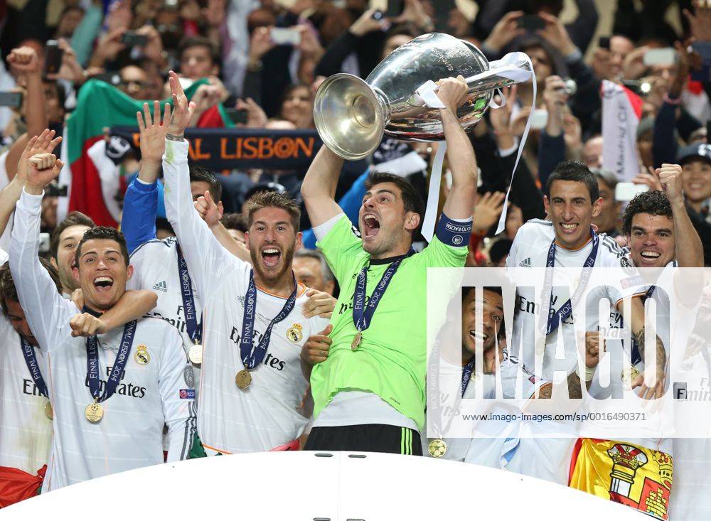FUSSBALL - CL, Madrid vs Atletico LISSABON,PORTUGAL,24.MAI.14 - FUSSBALL - UEFA Champions League, Finale, Real Madrid vs Atletico Madrid. Bild zeigt den Jubel von Real.