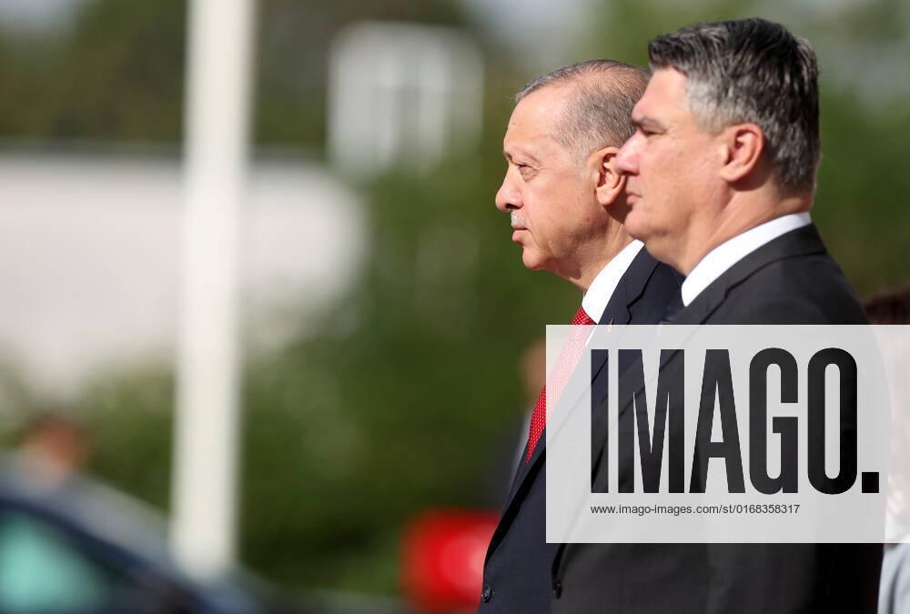PXL_Recep Tayyip Erdogan in Croatia Croatian President Zoran Milanovic received Turkish President Recep Tayyip Erdogan in the Presidential Palace in Zagreb, Croatia on September 8, 2022. GoranxStanzl PIXSELL