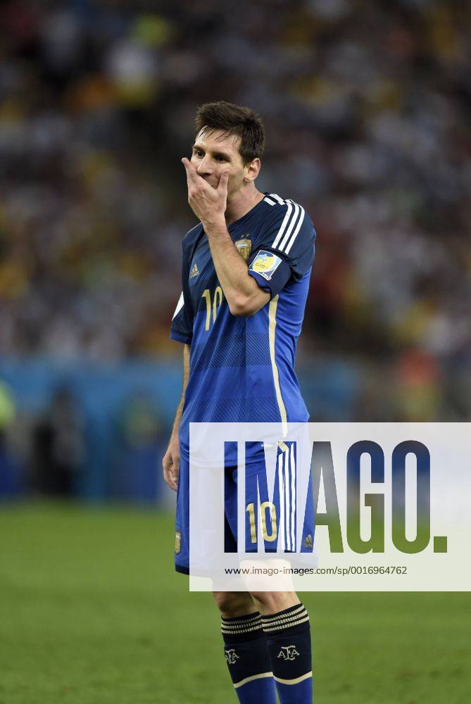 Fussball WM 2014 - Finale: Deutschland - Argentinien in Rio de Janeiro, Maracana Stadion. Lionel Messi (Argentinien) frustriert.