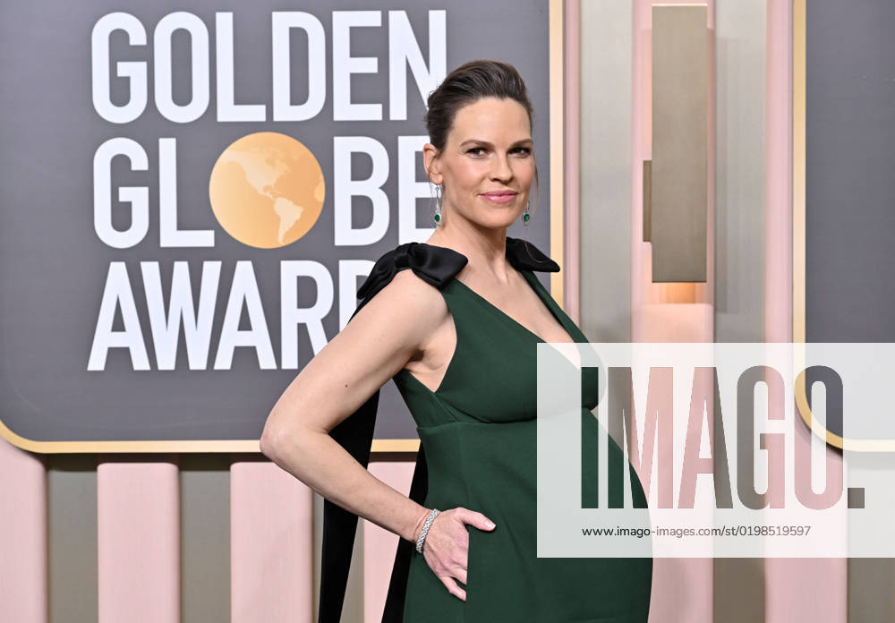 Hilary Swank on the red carpet at the 80th Annual Golden Globe AwardsÂ® at the Beverly Hilton in Beverly Hills, CA on Tuesday