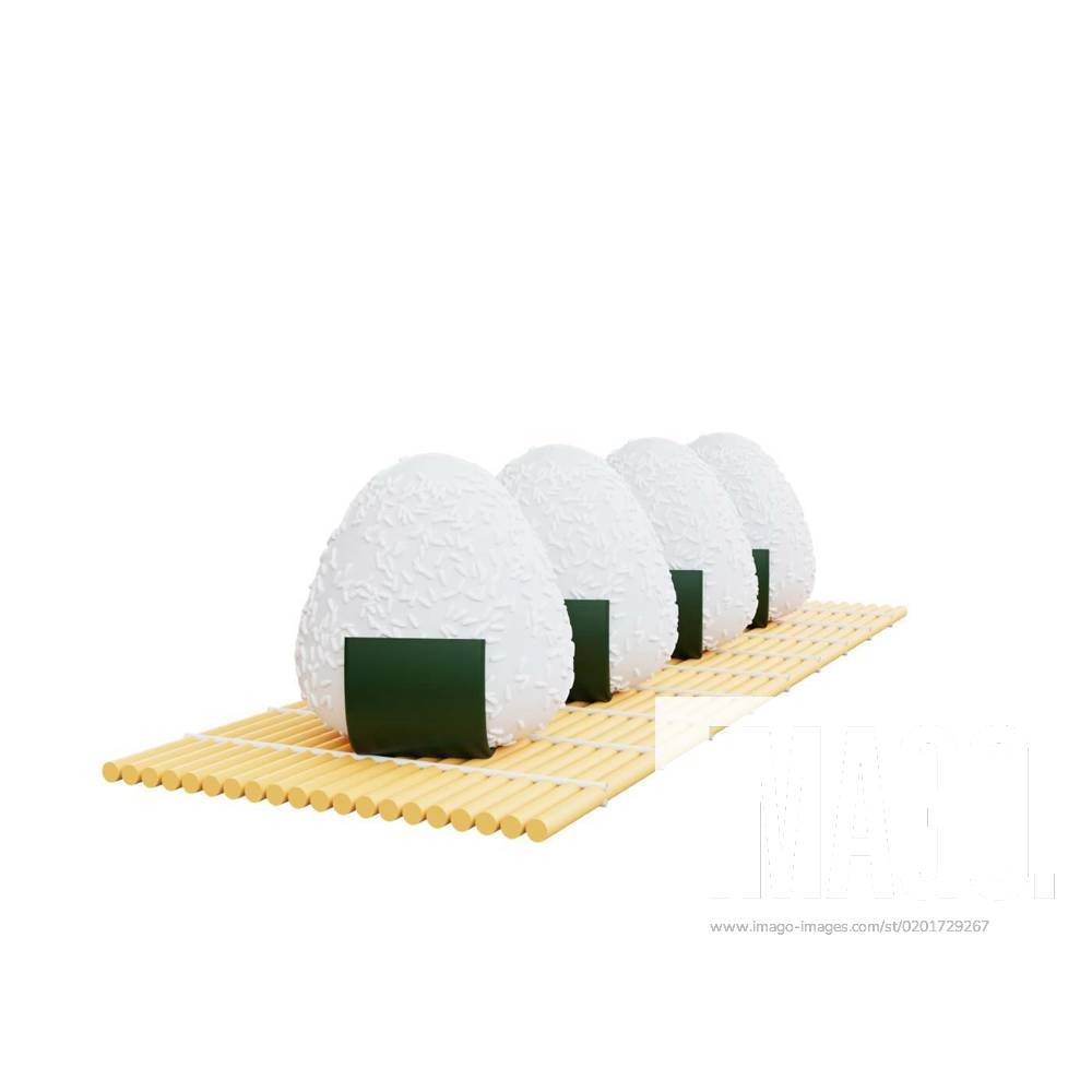 IMAGO Creative, Food, Japan, Onigiri 3d illustration of asian food onigiri, 3d illustration of asian food onigiri, 3d illustration of asian food onigiri, 25.01.2023,