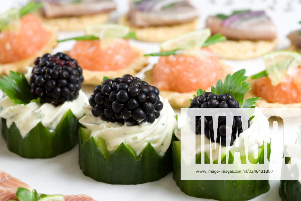 Healthy and good looking party snacks served on a plate