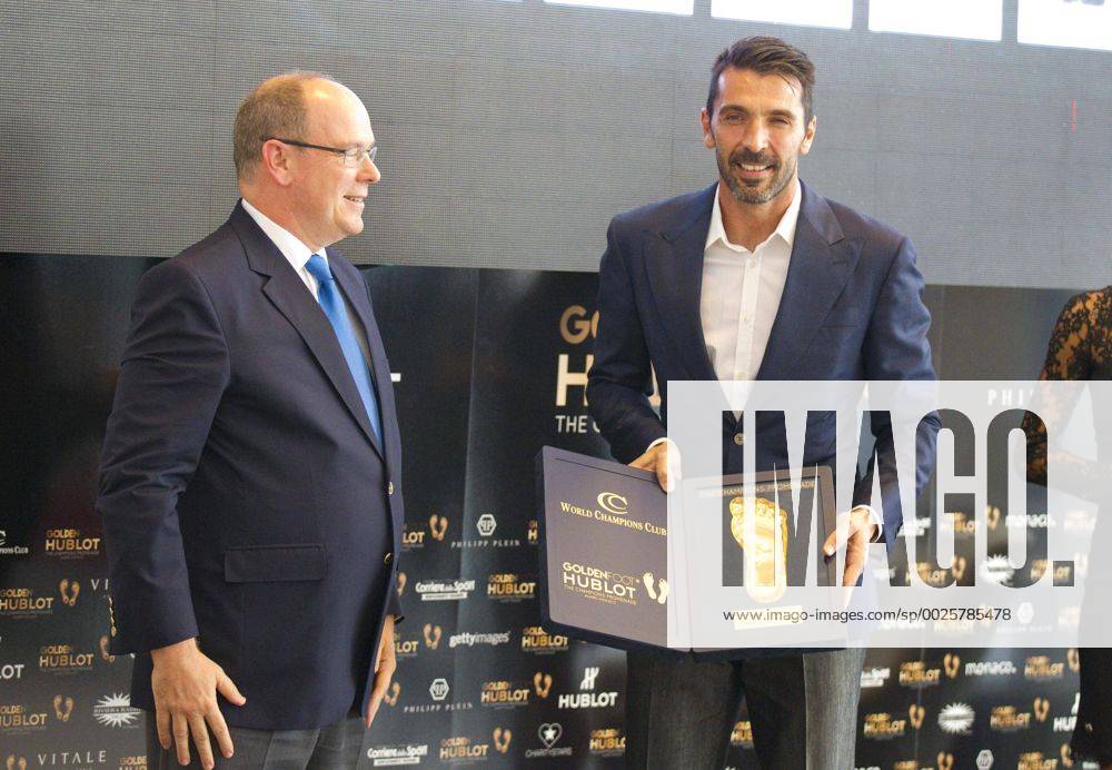 Monaco, October 11, 2016: Golden Foot Hublot Football Awards at the Yacht Club Monaco with HSH Prince Albert of Monaco and Gianluigi Buffon, who wins the Golden Foot 2016 Golden Foot Hublot Awards Monaco