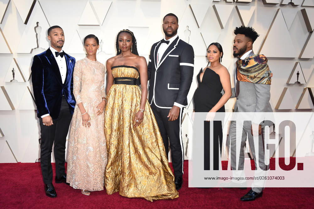 91st Academy Awards Arrivals - LA Michael B. Jordan, Letitia Wright, Danai Gurira, Winston Duke, Zinzi Evans and Ryan Coogler walking the red carpet as arriving to the 91st Academy Awards (Oscars) held at the Dolby Theatre in Hollywood, Los Angeles, CA, USA, February 24, 2019. Photo by Lionel Hahn ABACAPRESS.COM Los Angeles United States
