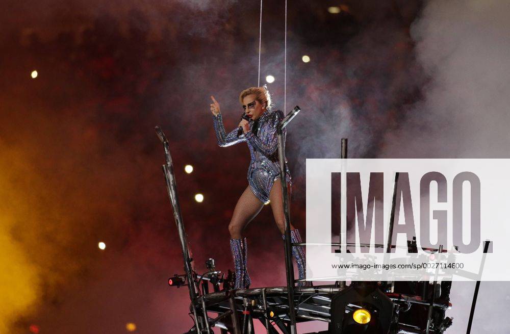 Lady Gaga performs during the halftime show at Super Bowl LI at NRG Stadium in Houston on February 5, 2017. SBP201702061102 JOHNxANGELILLO