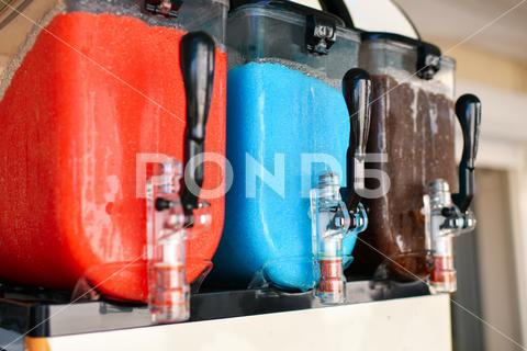 Ice granite containers Summer drink Juice machine bar, beverage, blue, buffet, closeup, cocktail, cola, cold, color, colored, cool, crane, cream, crushed, cup, dessert, device, dispenser, drink, equipment, flavor, food, fresh, frozen, fruit, granita, green, homemade, ice, iced, icy, industry, italian, juice, machine, maker, pink, plastic, recipe, red, refreshing, refreshment, slush, sorbet, strawberry, summer, sweet, syrup, taste, water