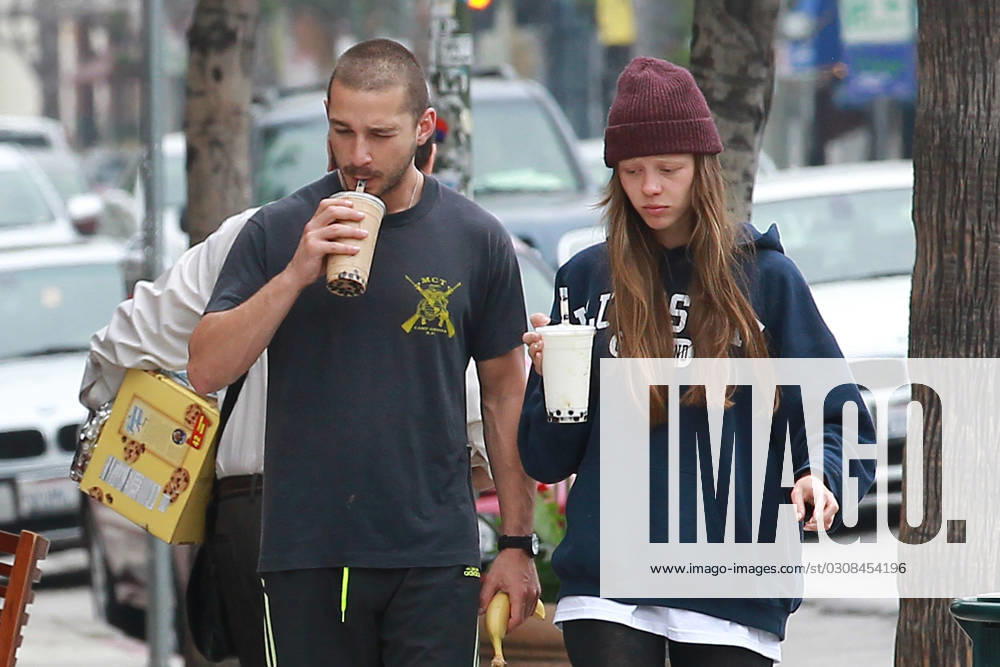 EXCLUSIVE Shia LaBeouf and his girlfriend Mia Goth grab some coffee at Crave Restaurant in Los Angeles 98262, EXCLUSIVE LOS ANGELES, CALIFORNIA - Thursday June 6, 2013. Shia LaBeouf and his girlfriend Mia Goth grab some coffee at Crave Restaurant in Los Angeles. , Credit:Sam Sharma, PacificCoastNews.com Avalon USA, Los Angeles