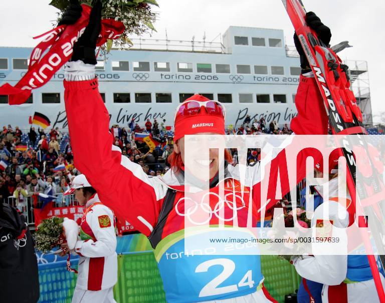 Biathlon women s relay silver medal Olympic Games 2006 was taken in San Sicario on 23 02 2006 Kati Wilhelm Jubilee San Sicario, Italy