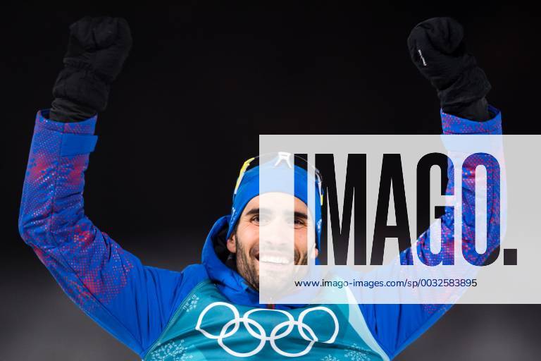 Martin Fourcade of France Gold after the Men s 15 km Mass Start during day nine of the 2018 Winter Olympics on February 18 2018 in Pyeongchang Photo Carl S BILDBYR N code CS 57999 305
