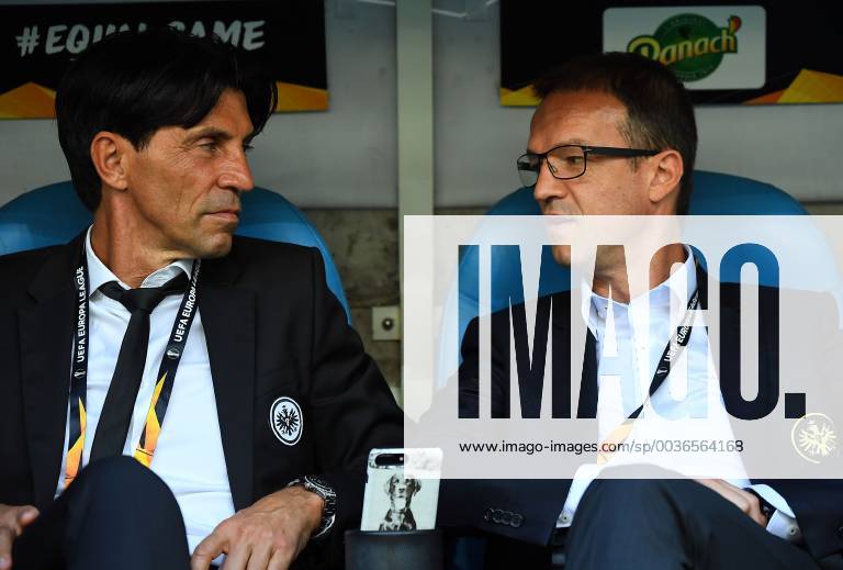 Football UEFA Europa League Olympique Marseille Eintracht Frankfurt v l Sport Director Bruno Huebner Eintracht Frankfurt Sport Fredi Bobic Member of the Executive Board Eintracht Frankfurt Football Marseille