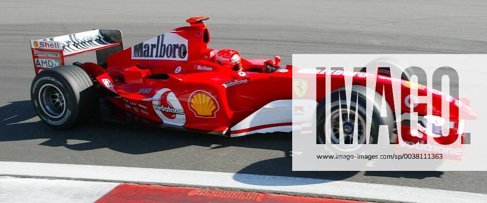 German Formula One driver Michael Schumacher steers his Ferrari during a practice session on the Nuerburgring circuit in Nuerburg western Germany Saturday May 29 2004 The Formula One Grand Prix of Europe will take place Sunday May 30 2004 Eckehard Schulz NUERBURG DEU