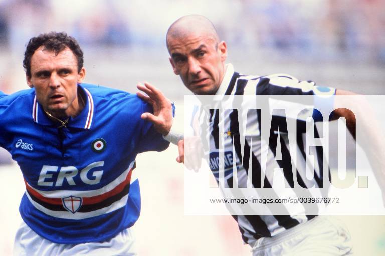 PIETRO VIERCHOWOD, GIANLUCA VIALLI CAMPIONATO SERIE A 1994-95 JUVENTUS-SAMPDORIA