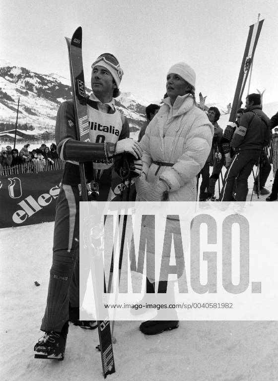 SKI ALPIN SAISON 1981 1982 World Cup Kitzbuehel STENMARK Sweden SKI ALPIN SAISON 1981 1982 World Cup Kitzbuehel Slalom Men 17 01 1982 Winner Ingemar STENMARK li, Sweden with his girlfriend Ann UVHAGEN Kitzbuehel Austria