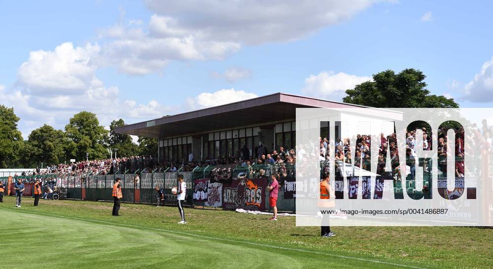 Football, Men, Season 2019 20, Regionalliga Nordost 3 Matchday , BFC Dynamo FSV Union Fürstenwalde, Fans of the BFC and Tribune in the Sportforum, 03 08 2019,
