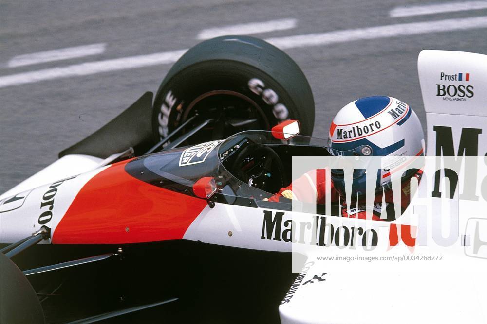 Alain Prost (Frankreich McLaren Honda) in seinem Boliden Motorsport Grand Prix Herren Großer Preis von xxx 1989, Formel 1 Weltmeisterschaft, F1, F, GP, WM Einzelbild Aufnahmedatum geschätzt