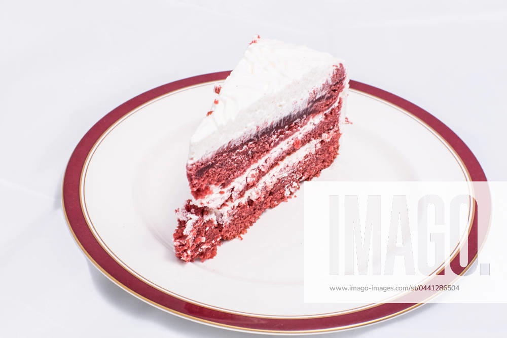 Red velvet cake Red velvet cake is very dramatic looking with its bright red color sharply contrasted by a white cream