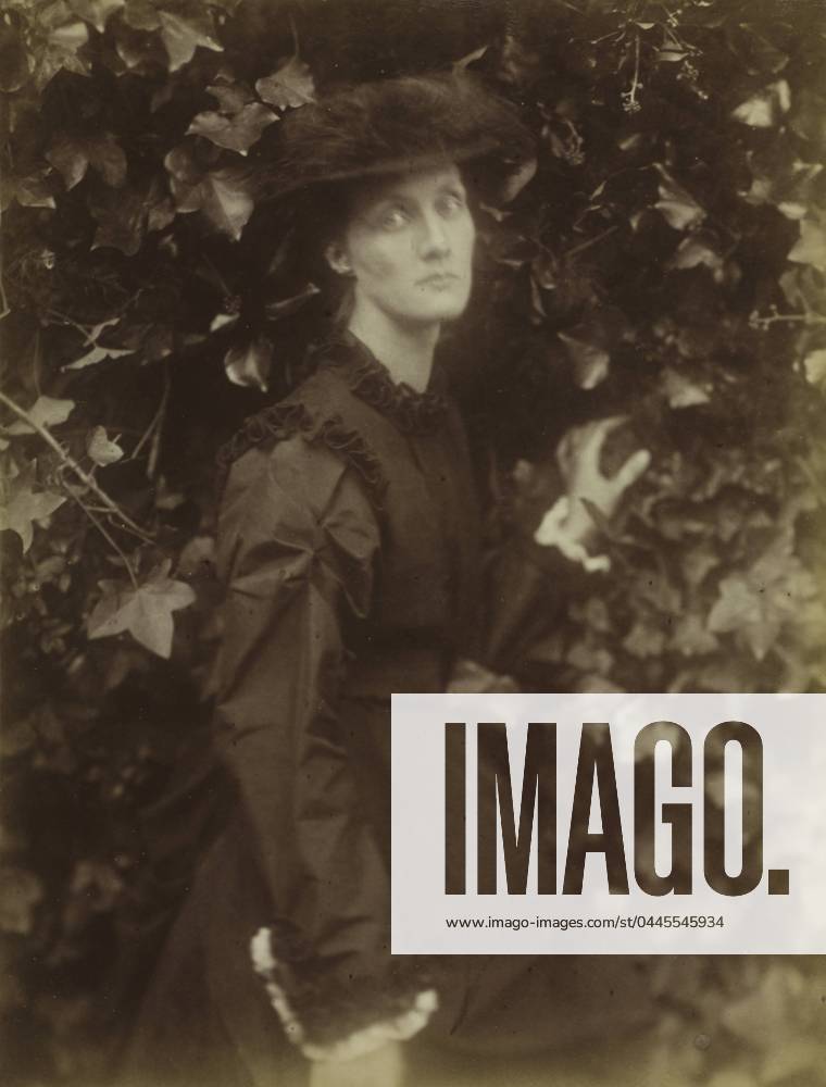 Julia Jackson Duckworth (1846-1895), 1874 (albumen print from wet collodion negative) XOS5880403 Julia Jackson Duckworth (1846-1895), 1874 (albumen print from wet collodion negative) by Cameron, Julia Margaret (1815-79); 36.4x27.6 cm; Cleveland Museum of Art, OH, USA; (add.info.: Julia Margaret Cameron (British, 1815-1879) England, 19th century One of the renowned beauties of Victorian England, Jackson is seen in the two photographs to the left the year she married barrister Herbert Duckworth at age 21. He died three years later, leaving her with two children and a third on the way. She is seen here at age 28, a Victorian tragic heroine haunted by grief. Pale and hollow-eyed, although still lovely, she stands before a wall of ivy, an ever